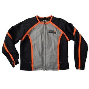 Harley‎ Davidson Womens Black Orange Motorcycle Jacket